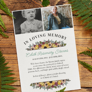 Zonnebloemen 2 Foto's in kennisgeving van liefdevo Aankondiging