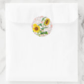 Zonnebloemen 2 ronde sticker (Tas)