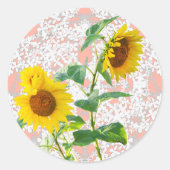 Zonnebloemen 2 ronde sticker (Voorkant)