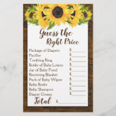 Zonnebloemen 2 Shower Games raden prijs en Baby vo (Voorkant)