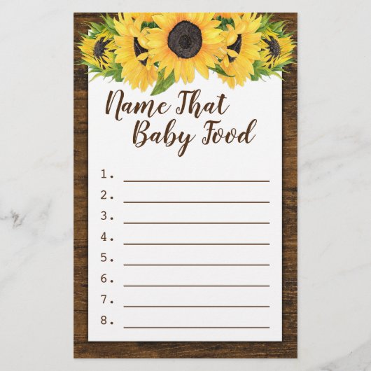 Zonnebloemen 2 Shower Games raden prijs en Baby vo (Achterkant)