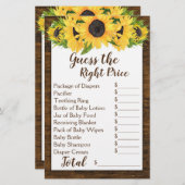 Zonnebloemen 2 Shower Games raden prijs en Baby vo (Voorkant / Achterkant)