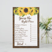 Zonnebloemen 2 Shower Games raden prijs en Baby vo (Staand voorkant)