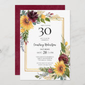 Zonnebloemen 30e verjaardag kaart (Voorkant / Achterkant)