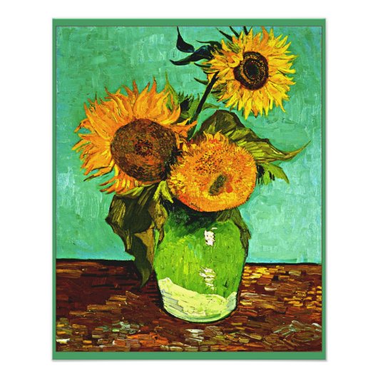 Zonnebloemen, 3, door Vincent van Gogh Foto Afdruk (Voorkant)