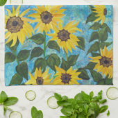 Zonnebloemen #3 - Een keukenhanddoek (Gevouwen)