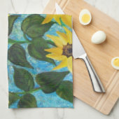 Zonnebloemen #3 theedoek (Quarter Fold)