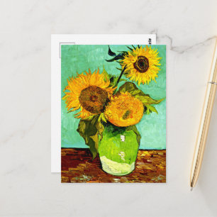 Zonnebloemen (3) van Vincent van Gogh. Briefkaart