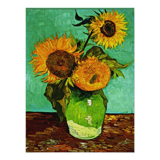 Zonnebloemen, 3, van Vincent van Gogh Perfect Poster (Voorkant)