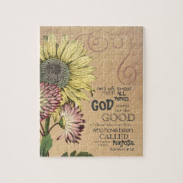Zonnebloemen 8:28 Bijbelverse Legpuzzel