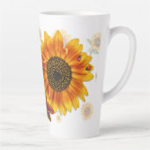 Zonnebloemen Aangepast Latte Mok (Rechts)