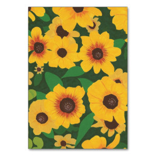 Zonnebloemen, aangepaste florale lezing flashcards kaart