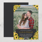 Zonnebloemen aangepaste foto bruiloft kaart (Voorkant / Achterkant)