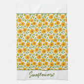 Zonnebloemen aangepaste keukenhanddoek (Verticaal)