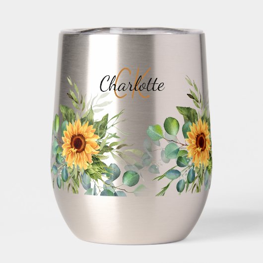 Zonnebloemen aangepaste monogram initialen naam (Achterkant)