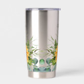 Zonnebloemen aangepaste monogram initialen naam geïsoleerde drinkbeker (Links)