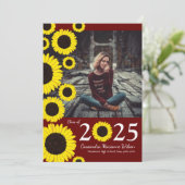 Zonnebloemen — Aankondiging van het Afstuderen van (Staand voorkant)