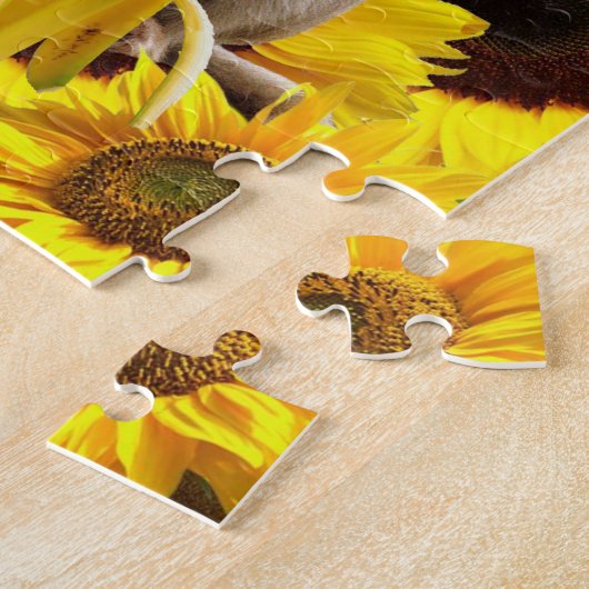 Zonnebloemen aap Floral Puzzles Legpuzzel (Zijkant)