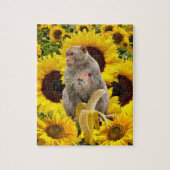 Zonnebloemen aap Floral Puzzles Legpuzzel (Verticaal)