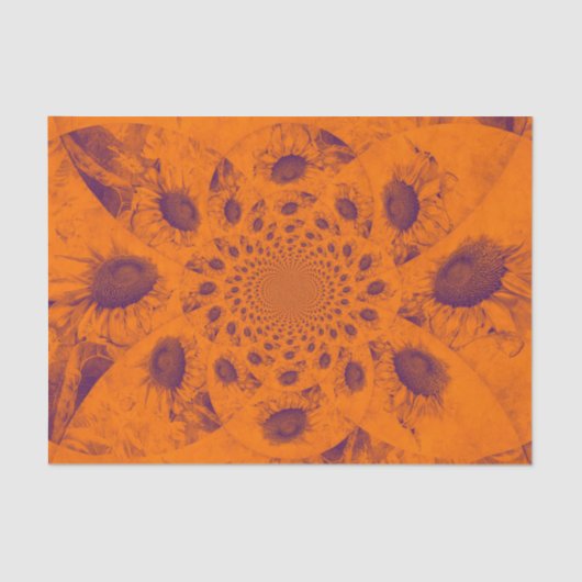 Zonnebloemen Abstract Oranje najaar ontkoppeling v Tissuepapier (Voorkant)