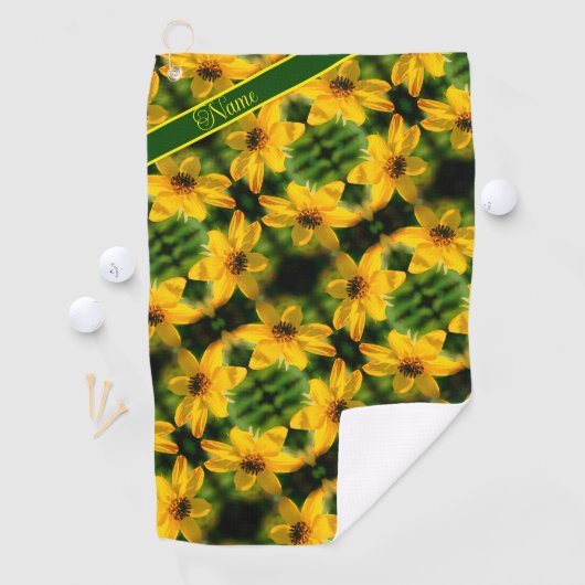 Zonnebloemen, Abstract, speciaal gepersonaliseerd Golfhanddoek (Insitu)