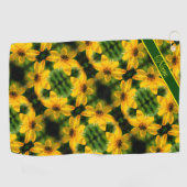 Zonnebloemen, Abstract, speciaal gepersonaliseerd Golfhanddoek (Horizontaal)