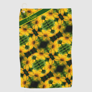 Zonnebloemen, Abstract, speciaal gepersonaliseerd Golfhanddoek
