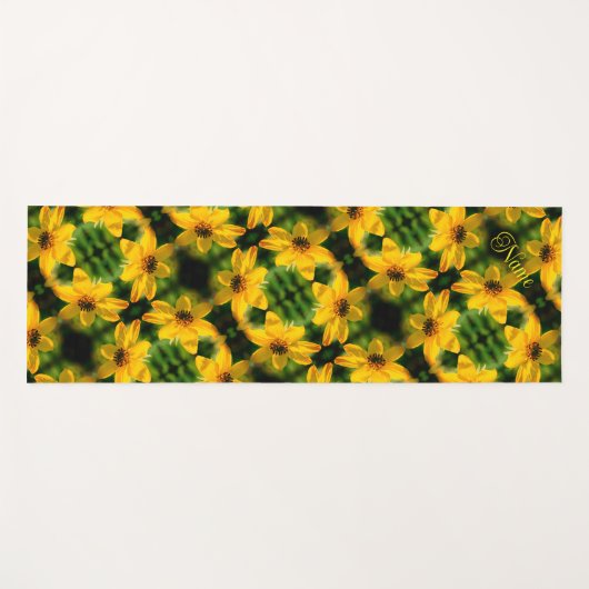 Zonnebloemen, Abstract, speciaal gepersonaliseerd Yogamat (Voorkant (horizontaal))