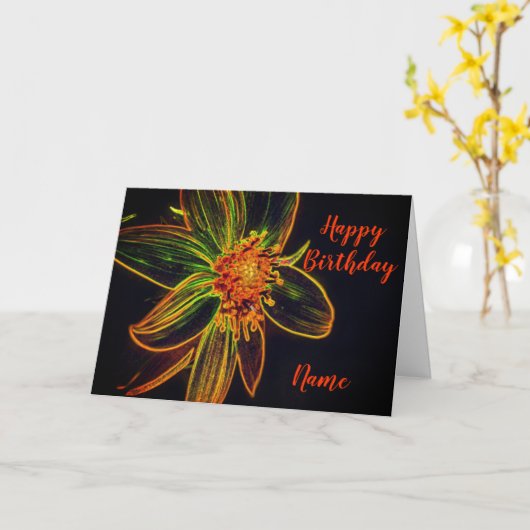 Zonnebloemen Abstracte kunst Birthday Kaart (Gele Bloem)