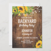 Zonnebloemen Achtertuin van Birthday Party Invitat Kaart (Voorkant)