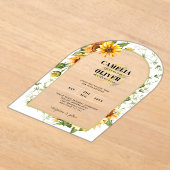 Zonnebloemen Acryl Clear Modern Rustiek Boho Acryl Uitnodigingen (Laagn)