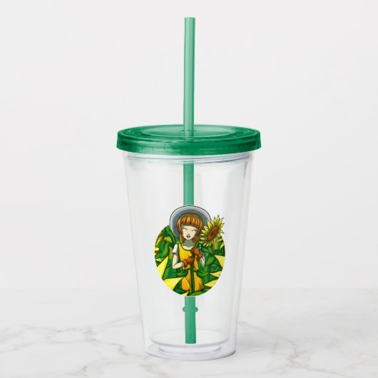 Zonnebloemen Acryl Drinkbeker (Voorkant)