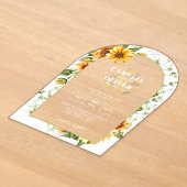 Zonnebloemen Acryl Helder Modern Rustiek Boho Uitnodigingen (Laagn)