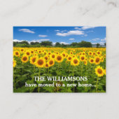 Zonnebloemen Adreswijziging Verhuizing Visitekaartje (Voorkant)