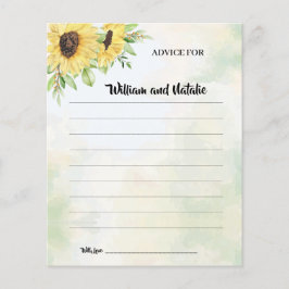 Zonnebloemen Advies voor Gelukkig Koppel Bruiloftk Flyer