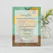  zonnebloemen afstuderen kaart (Staand voorkant)