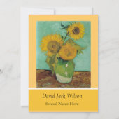  zonnebloemen afstuderen kaart (Achterkant)