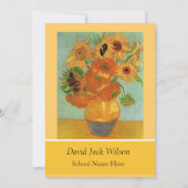  zonnebloemen afstuderen kaart (Achterkant)