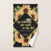 Zonnebloemen Afstuderen Pet Bad Handdoek (Handdoek)