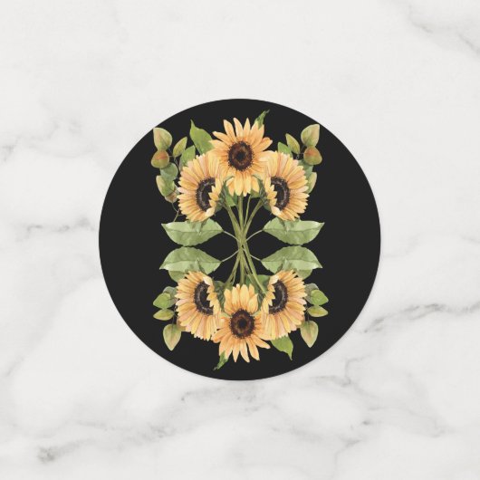 Zonnebloemen Afstuderen Pet Confetti (Kleine voorkant)