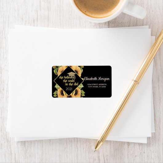 Zonnebloemen Afstuderen Pet Etiket (Insitu)