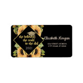 Zonnebloemen Afstuderen Pet Etiket (Voorkant)