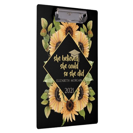 Zonnebloemen Afstuderen Pet Klembord (Rechts)