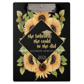 Zonnebloemen Afstuderen Pet Klembord (Voorkant)