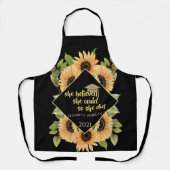 Zonnebloemen Afstuderen Pet Schort (Voorkant)