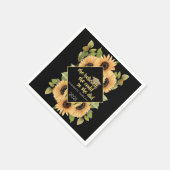 Zonnebloemen Afstuderen Pet Servet (Hoek)