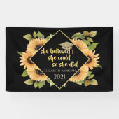 Zonnebloemen Afstuderen Pet Spandoek (Horizontaal)