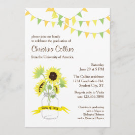 Zonnebloemen Afstuderen uitnodiging
