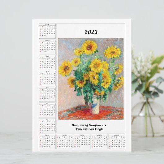 Zonnebloemen Agenda 2023 Vincent van Gogh (Staand voorkant)