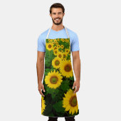 Zonnebloemen All-Over-Print Long Apron Schort (Gedragen)
